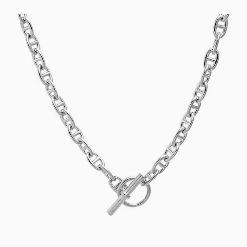 Adina Eden silver toggle necklace